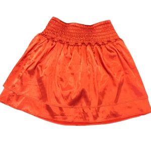Akira Red Orange Satin Skirt S